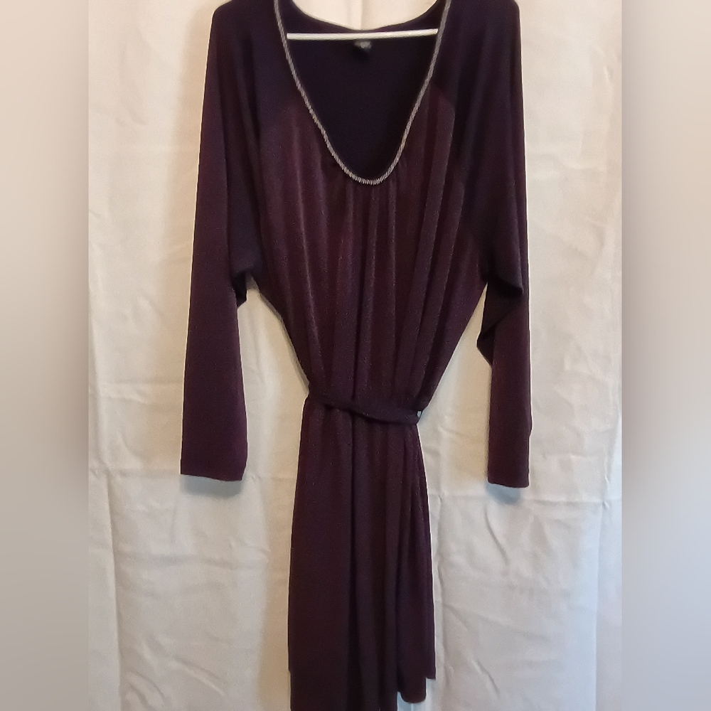 LYS Chic Long Sleeve With Belt Purple Dress Size 3x.